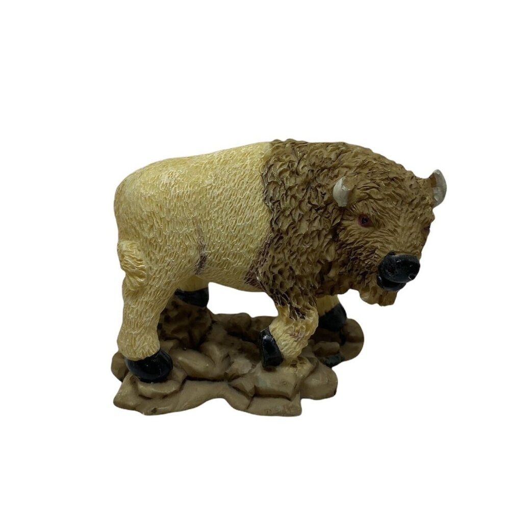 Miniature Chalkware Bison Figurine Buffalo Oxen Zoo Animal Train Car Diorama